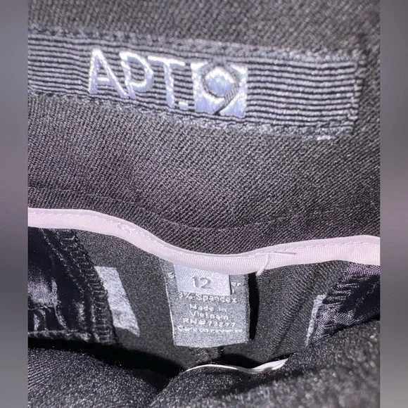 Apt. 9 Black Mid Rise Wide Leg Dress Pants Size 12 Shaping Solution - Picture 4 of 8